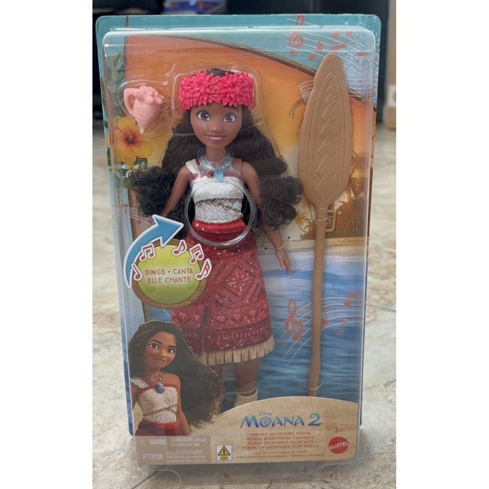 Disney Moana 2 Singing Adventure Moana Doll Mattel JBT37 Musical Toy‎ NIB